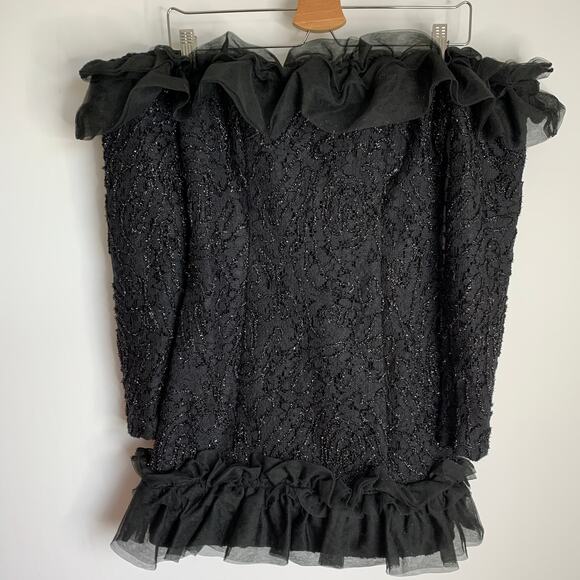 Revolve Camila Coelho Suzette Off Shoulder Mini Dress Black Small - Picture 6 of 16